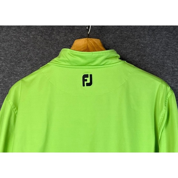 FootJoy FJ Performance Golf Pullover Mens Size XL Bright Green 1/4 Zip Sailing - Picture 11 of 12
